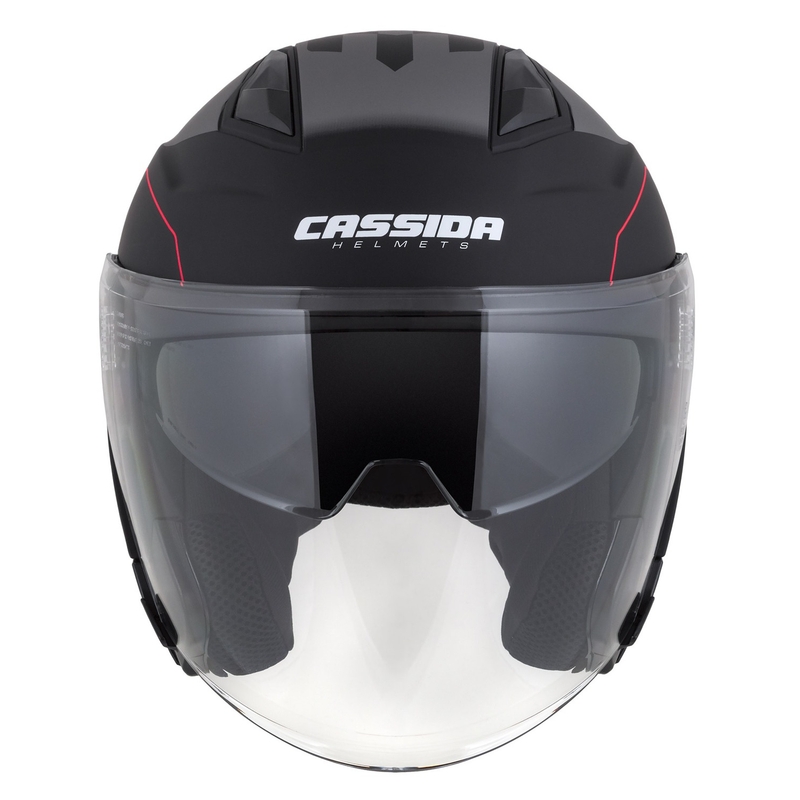 Otvorená prilba na motocykel Cassida Jet Tech Roxor čierno-červeno-šedá