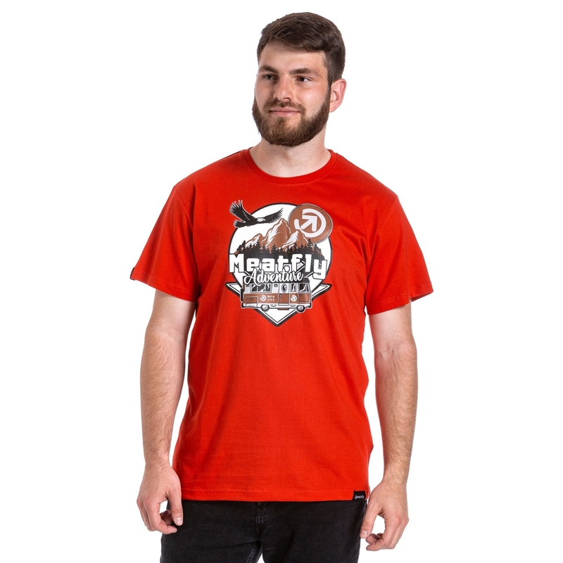 Tričko Meatfly Mounty červené výpredaj