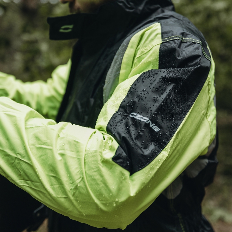 Moto bunda do dažďa Ozone Marin čierno-fluorescenčno-žltá