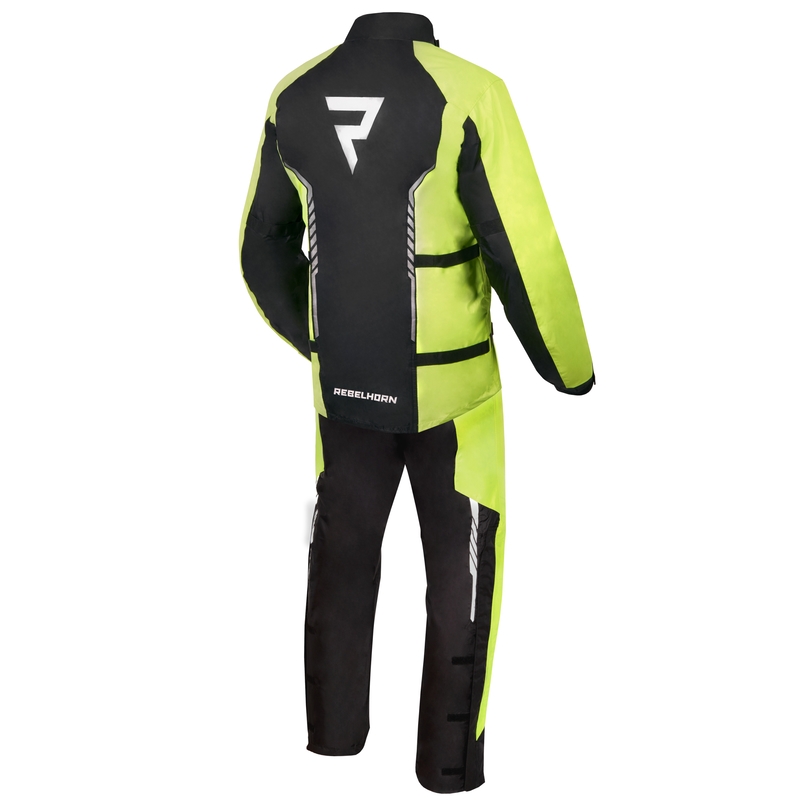 Moto bunda do dažďa Rebelhorn Patrol fluo žlto-čierna