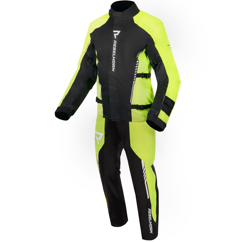 Moto bunda do dažďa Rebelhorn Patrol fluo žlto-čierna