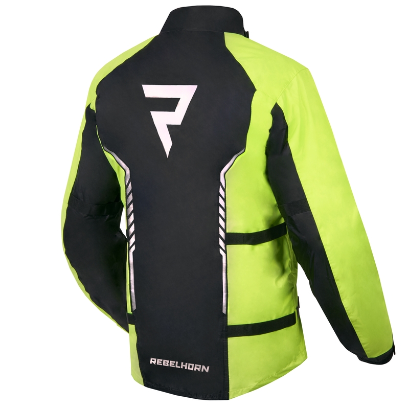 Moto bunda do dažďa Rebelhorn Patrol fluo žlto-čierna