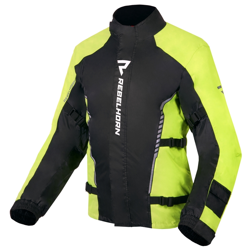 Moto bunda do dažďa Rebelhorn Patrol fluo žlto-čierna
