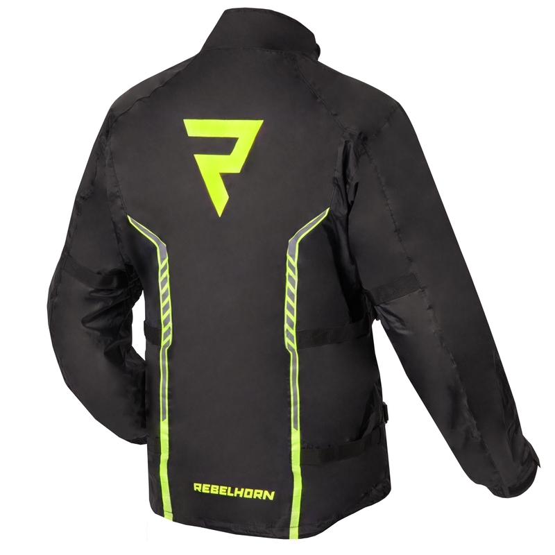 Moto bunda do dažďa Rebelhorn Patrol čierno-fluo žltá