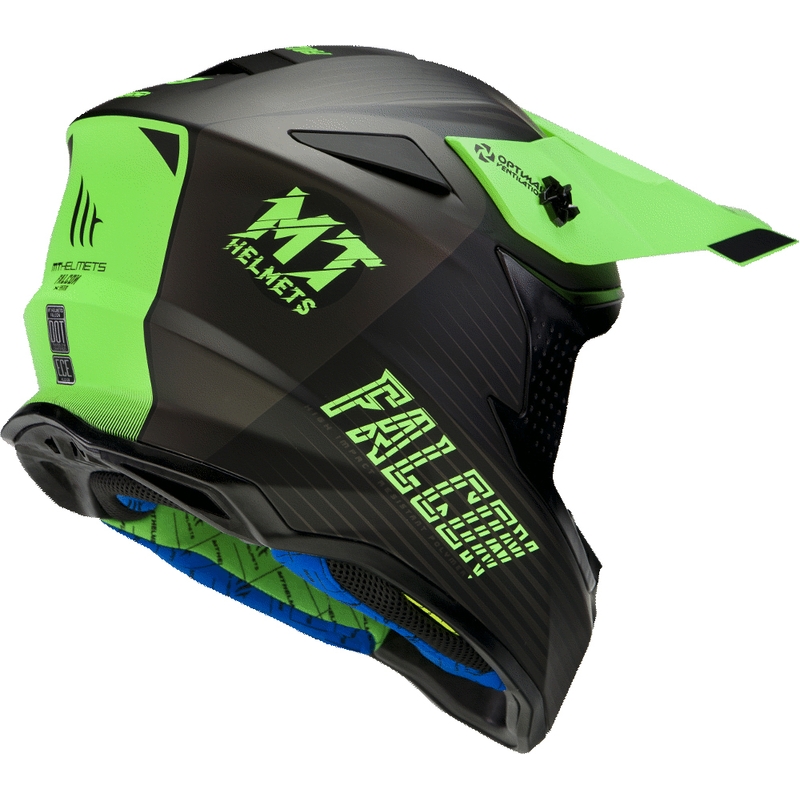 Motokrosová prilba MT Falcon System čierno-fluo zelená