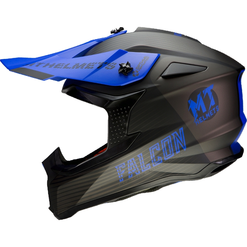 Motokrosová prilba MT Falcon System čierno-modrá