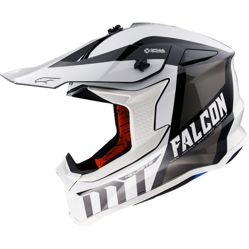Motokrosová prilba MT Falcon Warrior bielo-čierna