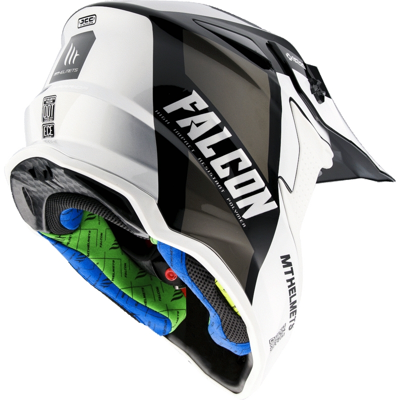 Motokrosová prilba MT Falcon Warrior bielo-čierna