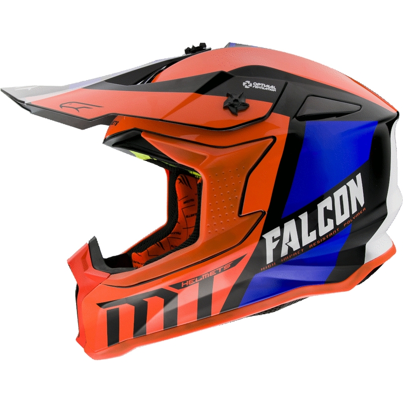 Motokrosová prilba MT Falcon Warrior fluorescenčno oranžová