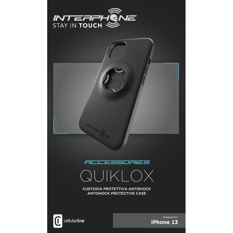 Ochranný kryt Interphone QUIKLOX pre Apple iPhone 13 čierny