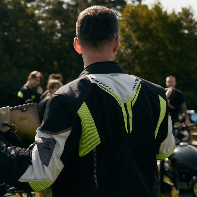 Bunda na motocykel Ozone Flow čierno-šedo-fluorescenčno žltá výpredaj