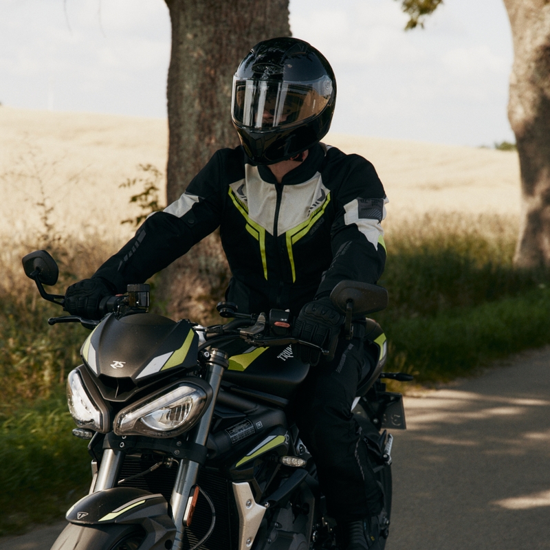 Bunda na motocykel Ozone Flow čierno-šedo-fluorescenčno žltá výpredaj