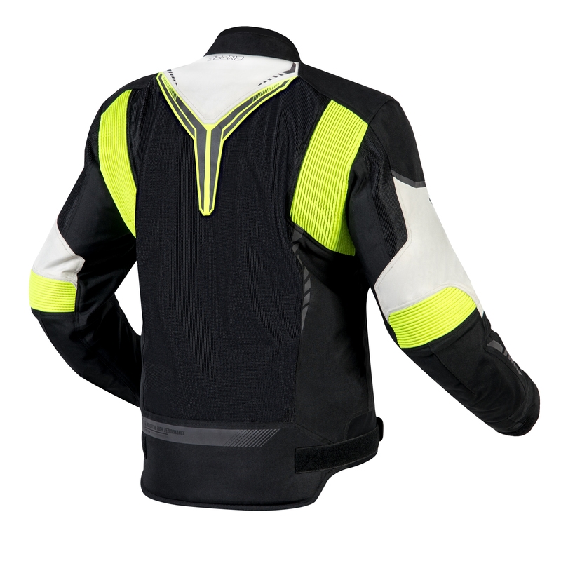 Bunda na motocykel Ozone Flow čierno-šedo-fluorescenčno žltá výpredaj