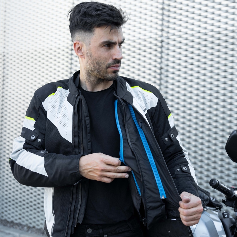 Bunda na motocykel Rebelhorn Hiflow IV čierno-strieborno-fluo žltá výpredaj
