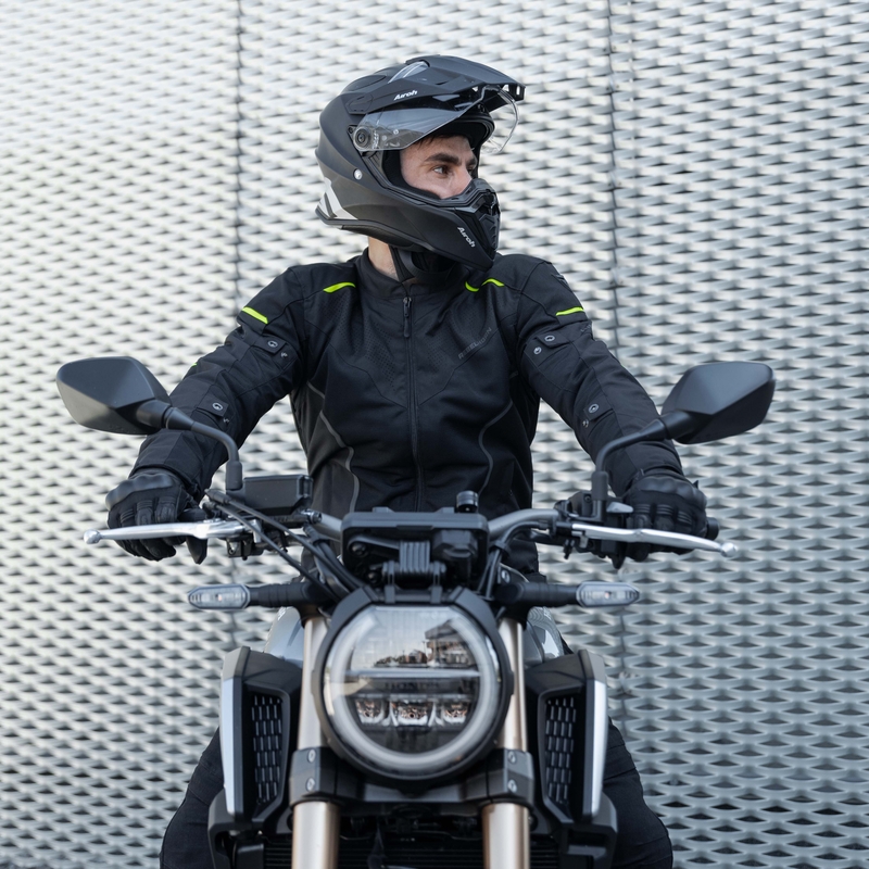 Bunda na motocykel Rebelhorn Hiflow IV čierno-fluo žltá výpredaj