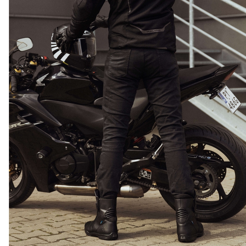 Jeansy na motocykel Rebelhorn Hawk III čierne výpredaj