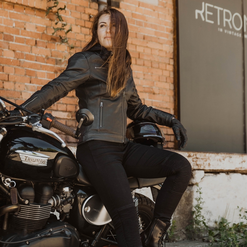 Dámska bunda na motocykel Ozone Striker čierna