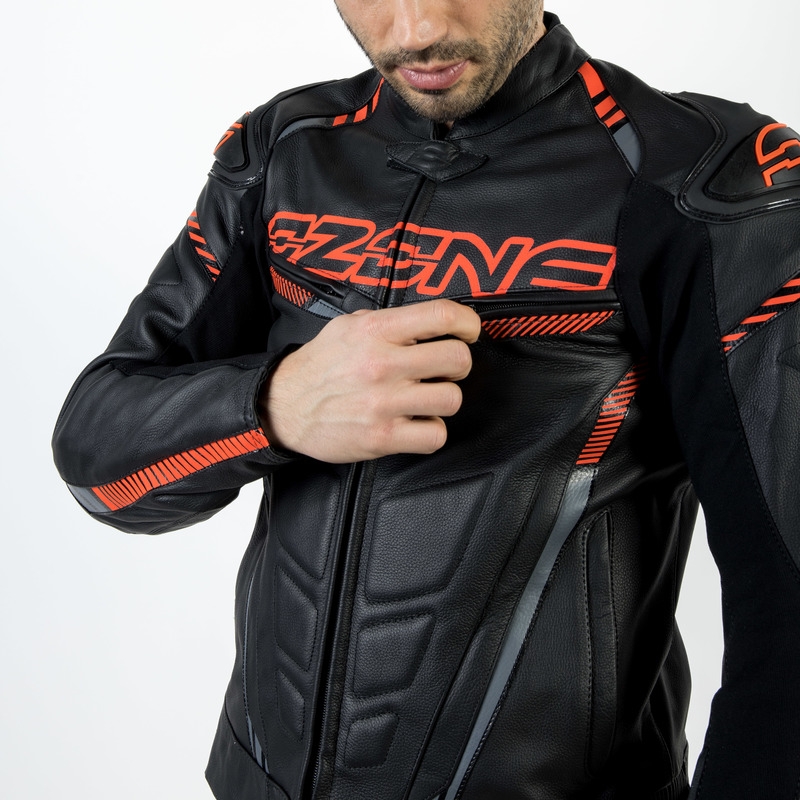 Bunda na motocykel Ozone RS600 čierno-oranžová výpredaj