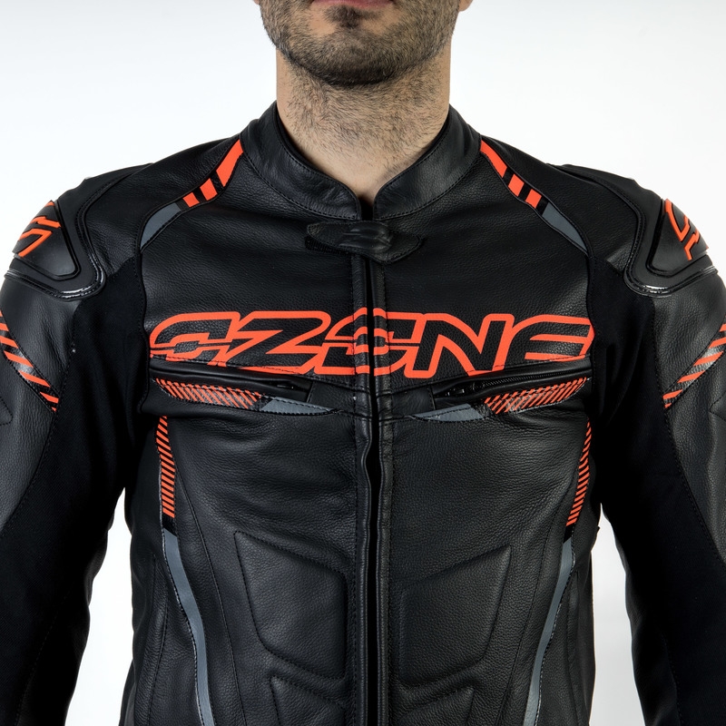 Bunda na motocykel Ozone RS600 čierno-oranžová výpredaj