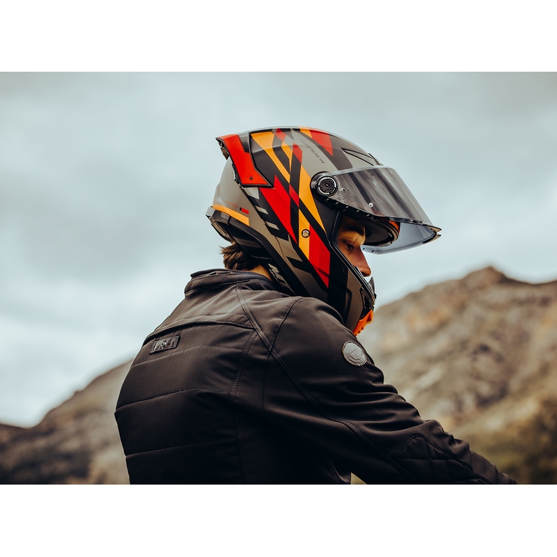 Integrálna prilba na motocykel MT FF118SV Thunder 4 SV ERGO B15 sivo-oranžovo-červená