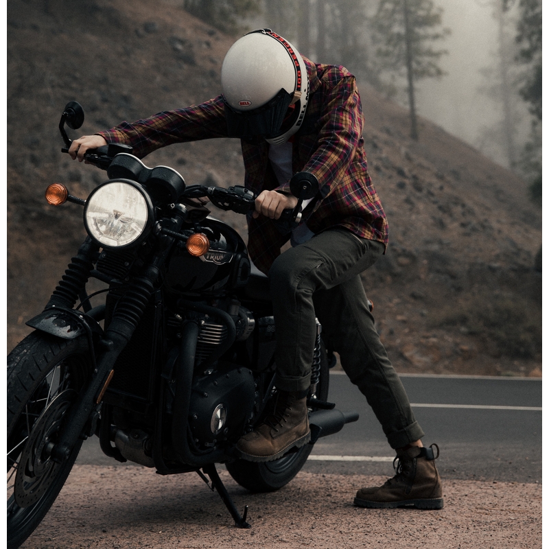 Jeansy na motocykel BROGER Alaska II olivovo zelené výpredaj