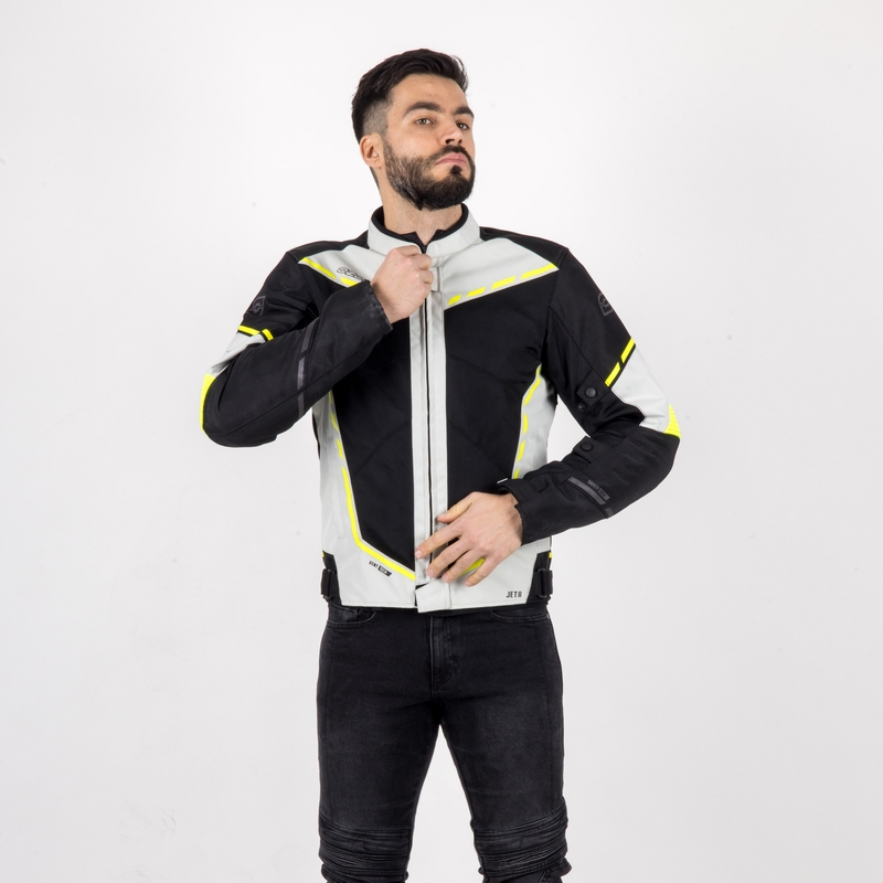 Moto bunda Ozone Jet II šedo-čierno-fluorescenčno žltá výpredaj