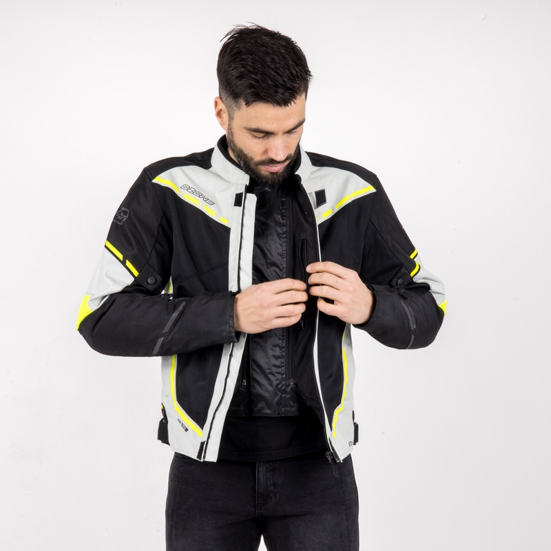 Moto bunda Ozone Jet II šedo-čierno-fluorescenčno žltá výpredaj