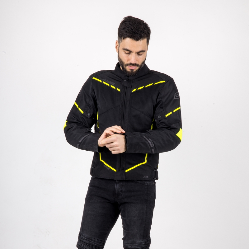 Moto bunda Ozone Jet II čierno-fluorescenčno žltá výpredaj