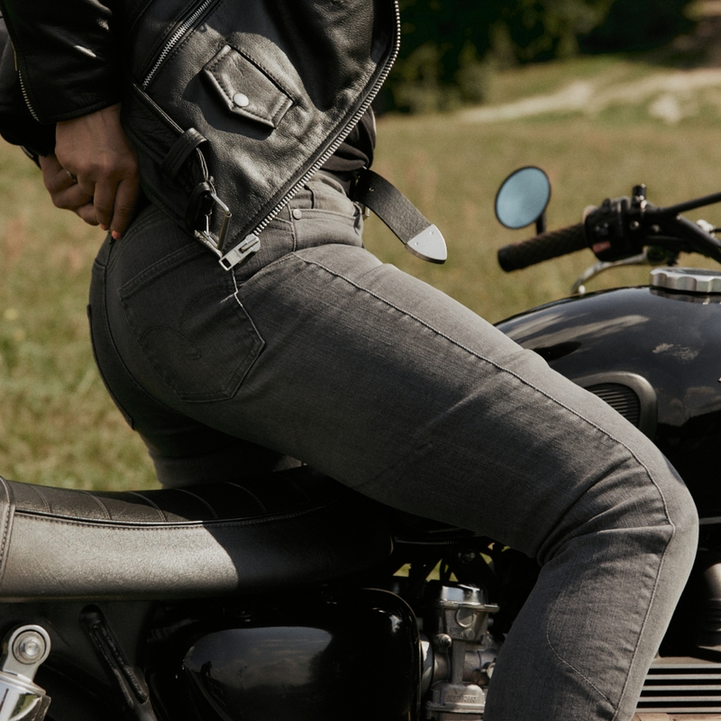 Dámske jeansy na motocykel Ozone Striker SF šedé