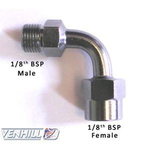 Otočný kĺb Venhill POWERHOSEPLUS E690 90 stupňov 1/8 TH BSP chróm