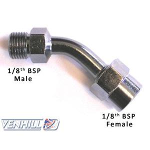 Otočný kĺb Venhill POWERHOSEPLUS E645 45 stupňov 1/8TH BSP chróm