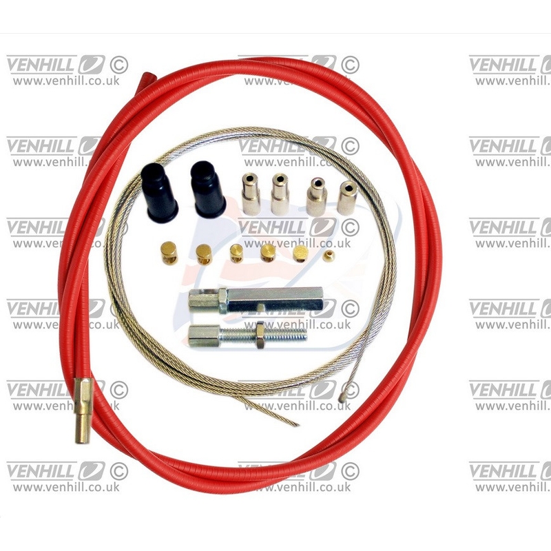 Lanko plynu univerzálne sada Venhill 6mm OUTER (1.35m) červená