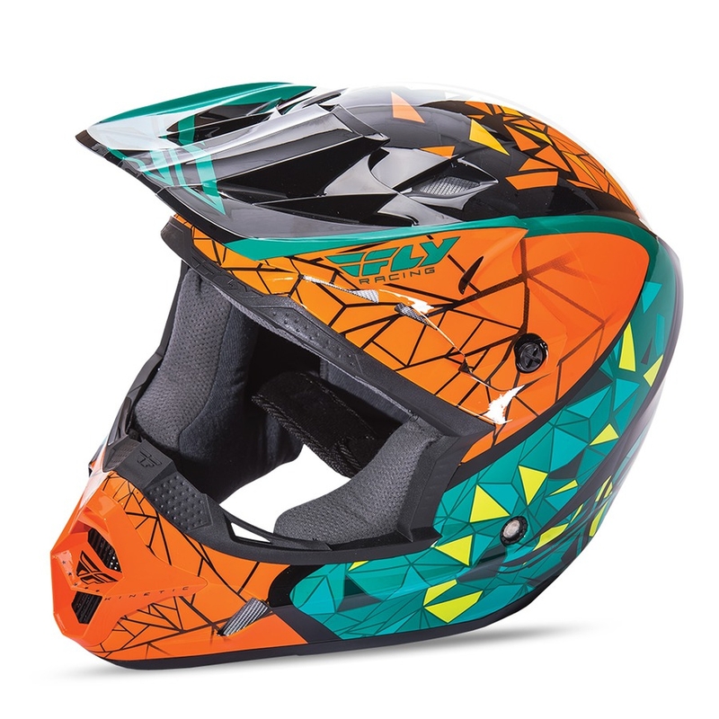 Motokrosová prilba FLY Racing Kinetic CRUX - USA oranžovo-tyrkysovo-čierna