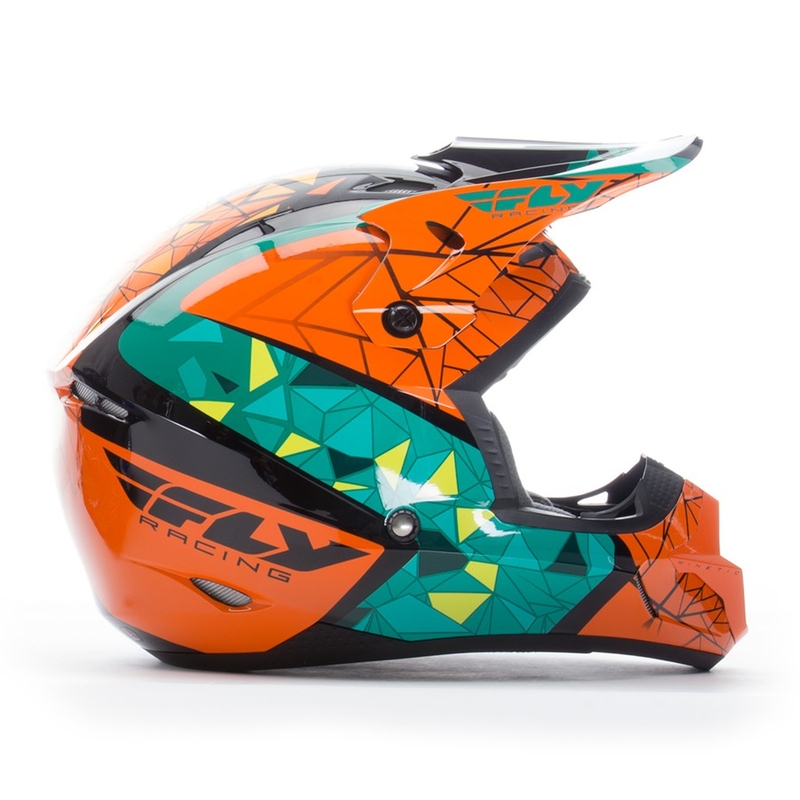 Motokrosová prilba FLY Racing Kinetic CRUX - USA oranžovo-tyrkysovo-čierna