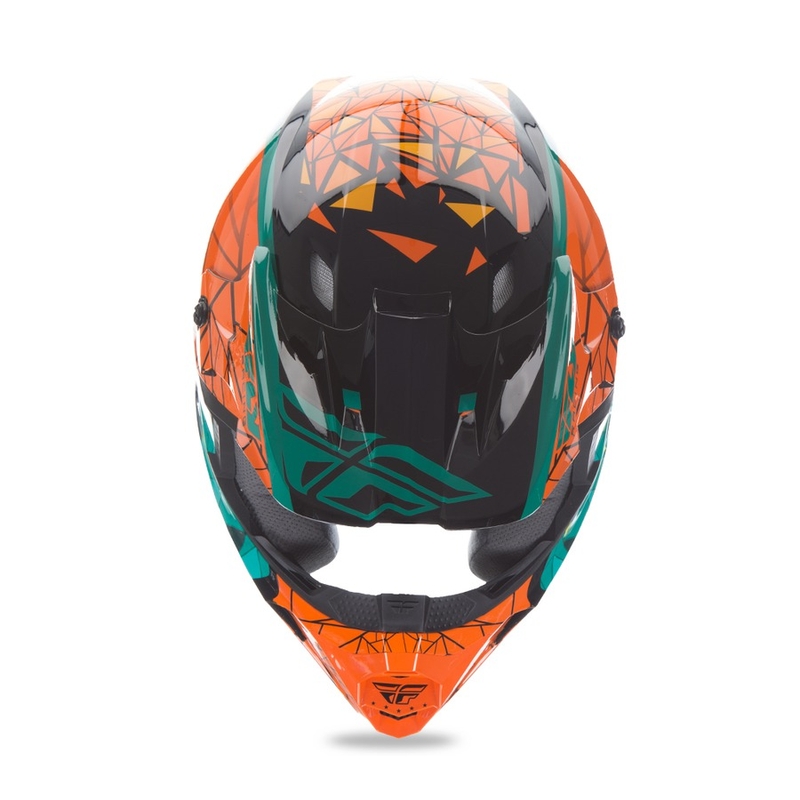 Motokrosová prilba FLY Racing Kinetic CRUX - USA oranžovo-tyrkysovo-čierna