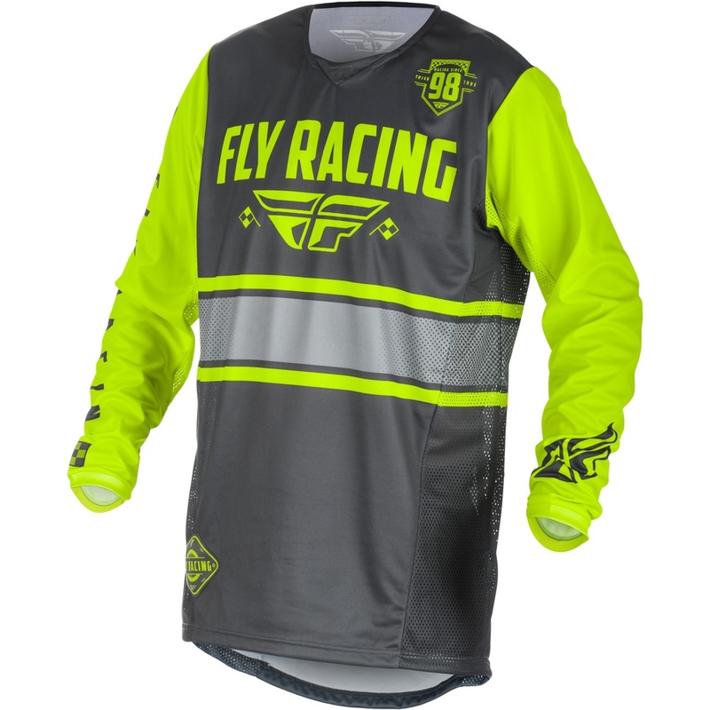 Motokrosový dres FLY Racing Kinetic ERA 2018 - USA šedo-fluorescenčno-žltý