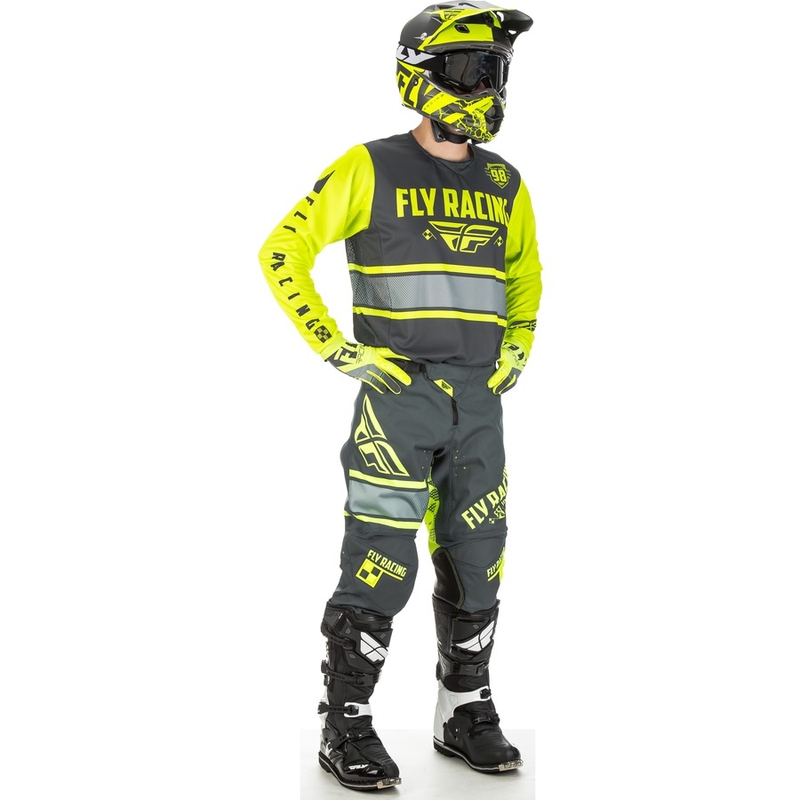 Motokrosový dres FLY Racing Kinetic ERA 2018 - USA šedo-fluorescenčno-žltý