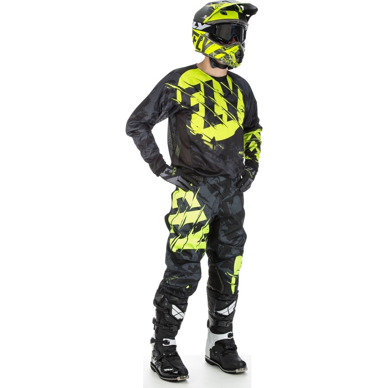 Motokrosový dres FLY Racing Kinetic OUTLAW 2018 - USA čierno-fluo žltý