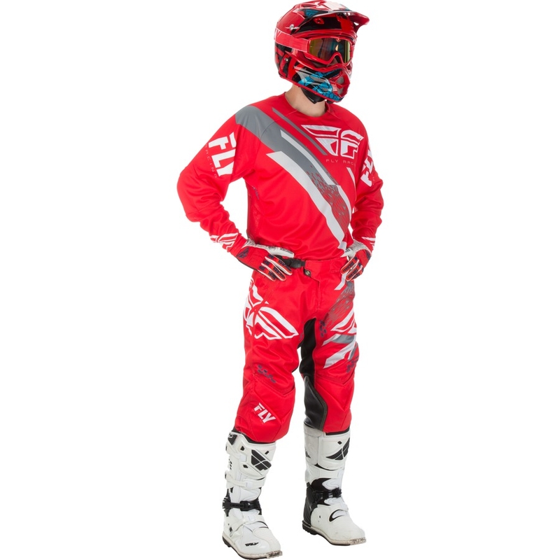 Motokrosový dres FLY Racing EVO 2018 - USA červeno-šedo-biely
