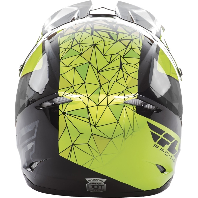 Detská motokrosová prilba FLY Racing Kinetic CRUX - USA fluorescenčno-žlto-šedo-čierna výpredaj