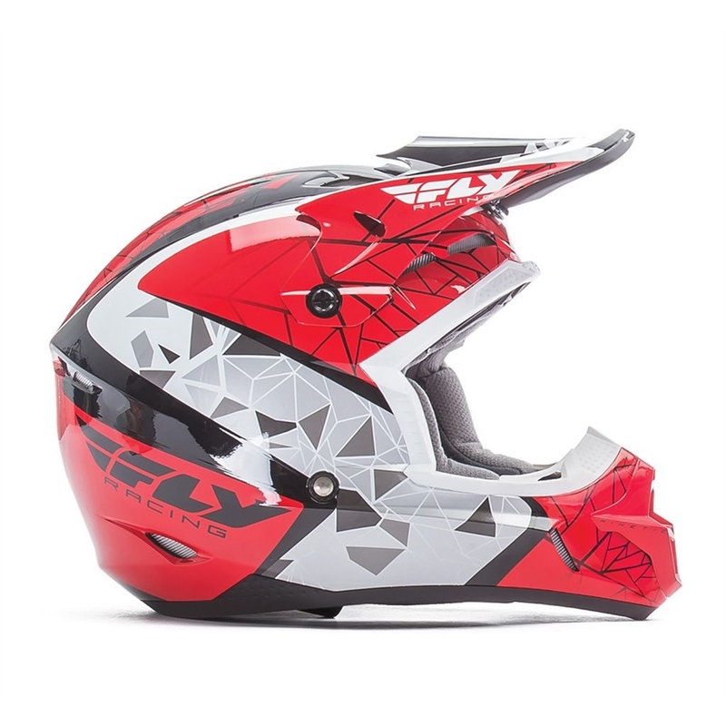 Detská motokrosová prilba FLY Racing Kinetic CRUX - USA červeno-bielo-čierna výpredaj