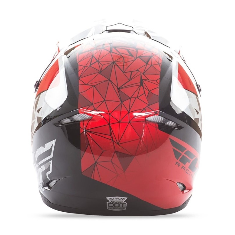 Detská motokrosová prilba FLY Racing Kinetic CRUX - USA červeno-bielo-čierna výpredaj