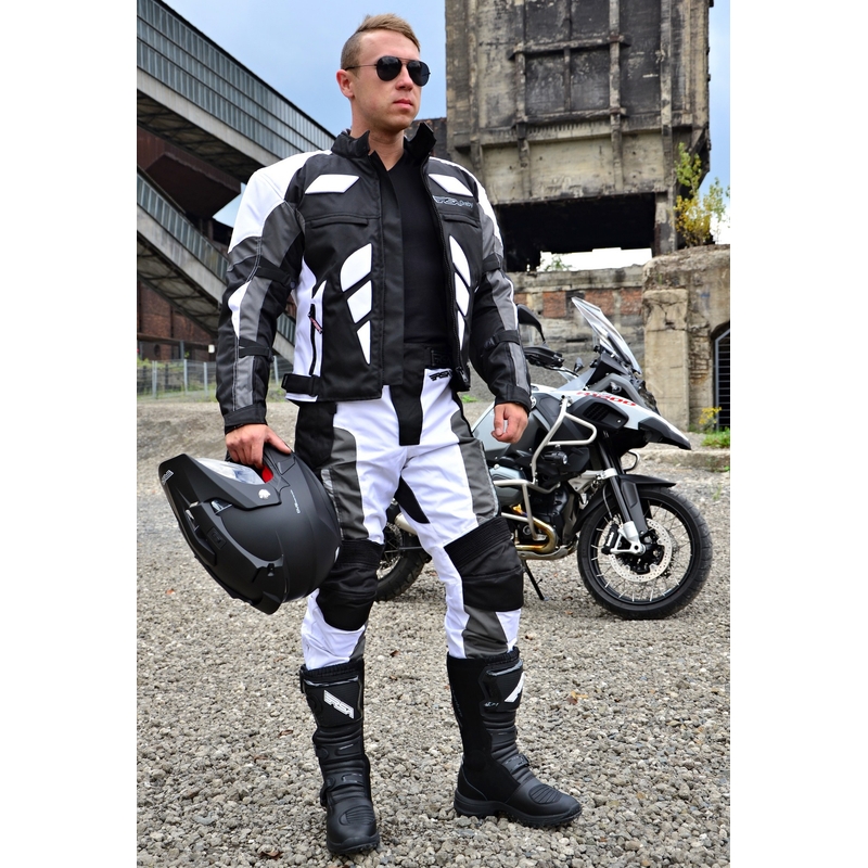 Bunda na motocykel RSA Greby čierno-biela výpredaj