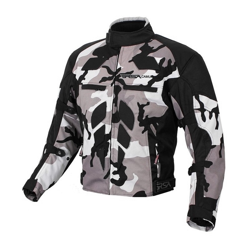 Bunda na motorku RSA Camuflage šedá - II. akosť