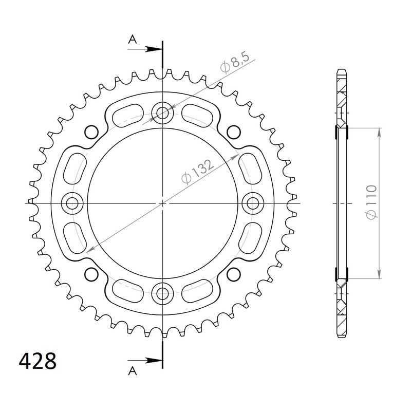 Rozeta SUPERSPROX STEALTH zlatá 46T, 428