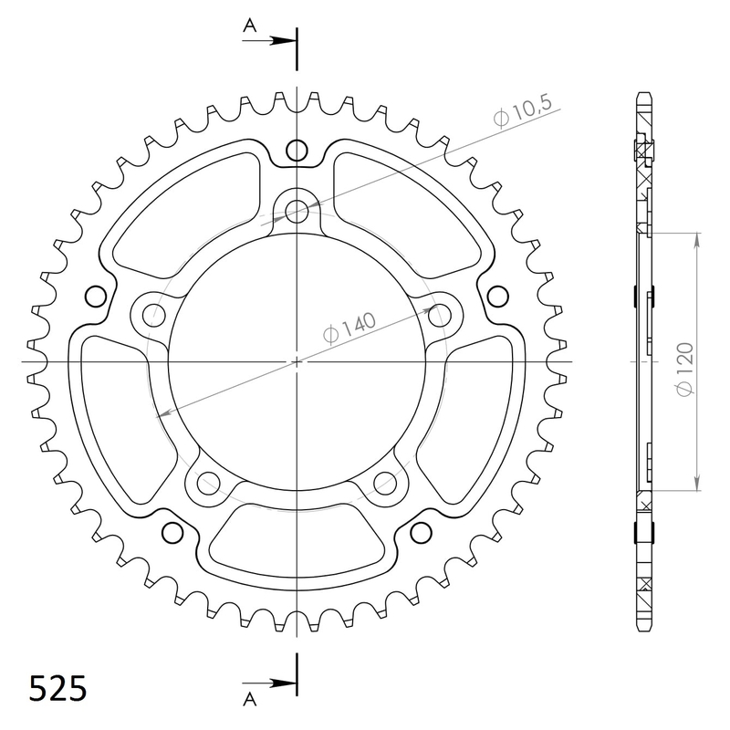 Rozeta SUPERSPROX STEALTH zlatá 47T, 525