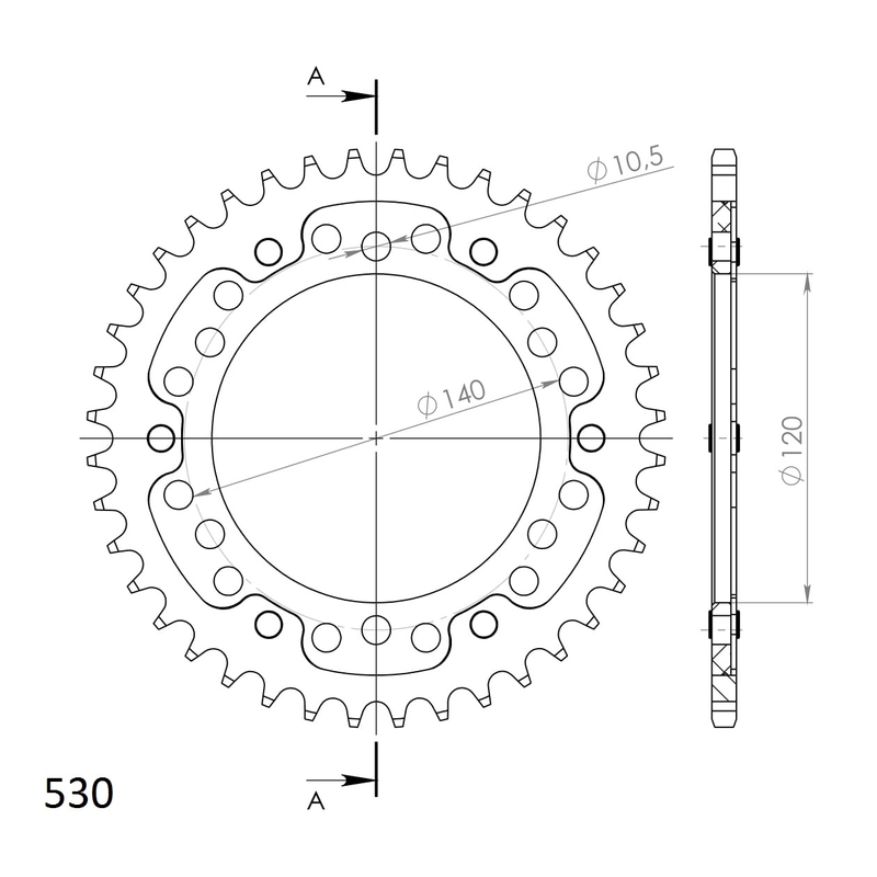 Rozeta SUPERSPROX STEALTH zlatá 40T, 530
