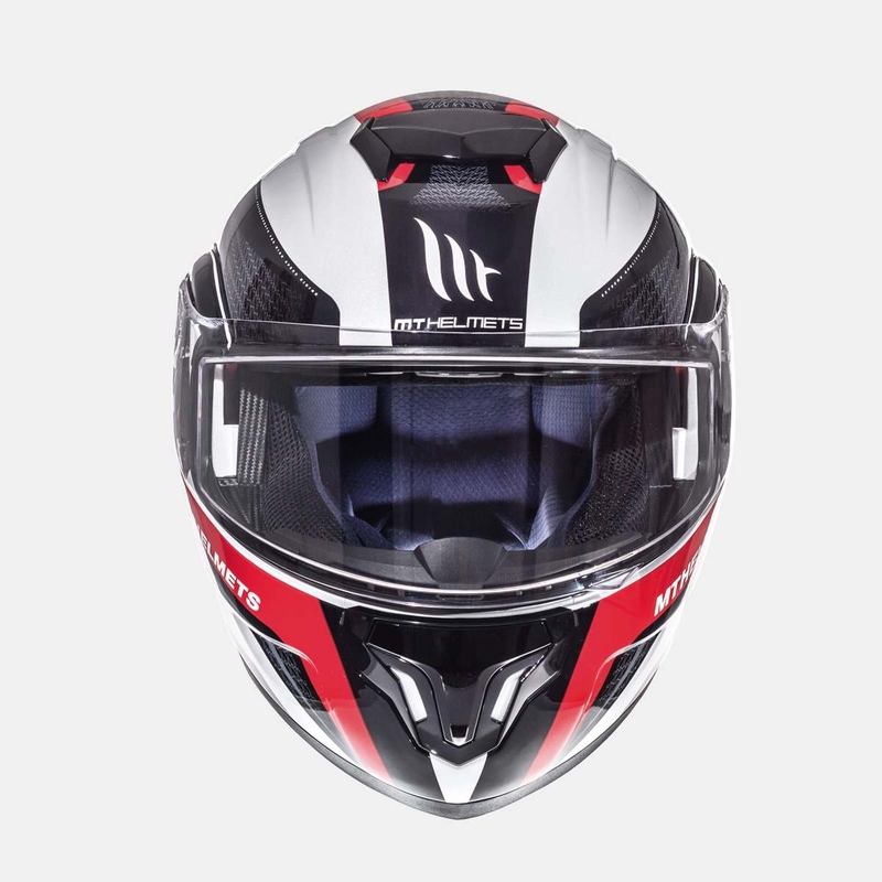 Odklápacia prilba na motocykel MT Atom Tarmac bielo-čierno-červená výpredaj