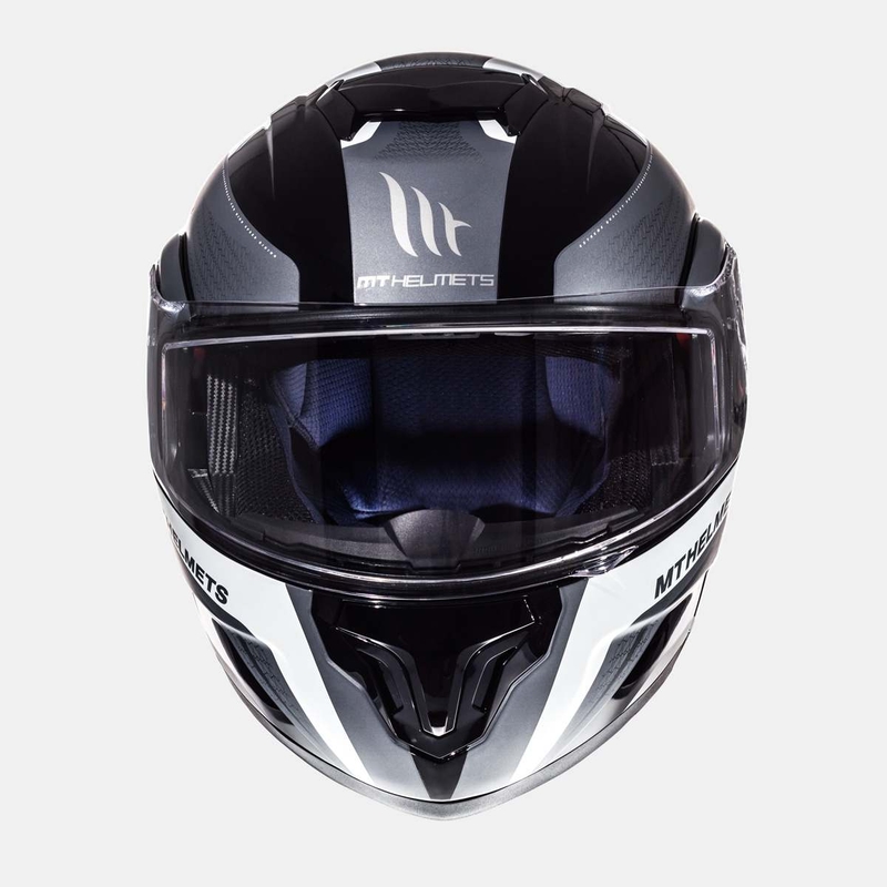 Odklápacia prilba na motocykel MT Atom Tarmac čierna matná-biela výpredaj