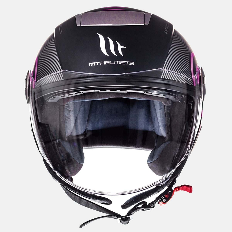 Prilba na motocykel otvorená MT City Eleven SV Tron čierna matná-ružová výpredaj